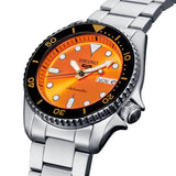 Seiko 5 Sports Automatic Orange Dial Silver Steel Strap Watch For Men - SRPD59K1