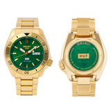 Buy Shop Seiko 5 Sports HUF Limited Edition Green Dial Gold Steel Strap Watch For Men - SRPJ20 USA Online