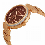 Buy Shop Michael Kors Skylar Maroon Dial Rose Gold Steel Strap Watch for Women - MK6086 USA Online