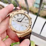 Buy Shop Salvatore Ferragamo F-80 Classic Silver Dial Brown Leather Strap Watch for Men - SFDT00419 USA Online