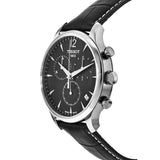 Buy Shop Tissot Tradition Chronograph Black Dial Black Leather Strap Watch For Men - T0636171605700 USA Online