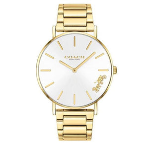 Buy Shop Coach Perry White Dial Gold Steel Strap Watch for Women - 14503345 USA Online