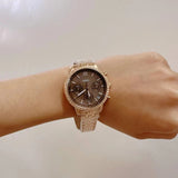 Buy Shop Fossil Neutra Chronograph Mother of Pearl Brown Dial Rose Gold Steel Strap Watch for Women - ES5218 USA Online