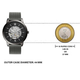 Buy Shop Fossil Neutra Automatic Skeleton Black Dial Grey Mesh Strap Watch for Men - ME3185 USA Online