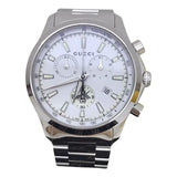 Buy Shop Gucci G Timeless Chronograph White Dial Silver Steel Strap Watch For Men - YA126472 USA Online