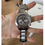 Buy Shop Marc Jacobs Rock Chronograph Mother of Pearl Grey Dial Silver Steel Strap Watch for Women - MBM3250 USA Online