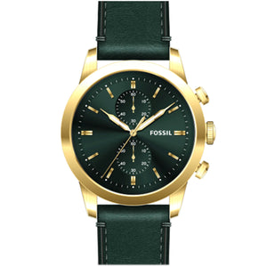 Buy Shop Fossil Townsman Chronograph Green Dial Green Leather Strap Watch for Men - FS5599 USA Online