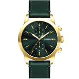 Buy Shop Fossil Townsman Chronograph Green Dial Green Leather Strap Watch for Men - FS5599 USA Online
