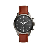 Fossil Townsman Chronograph Gray Dial Brown Leather Strap Watch for Men - FS5522