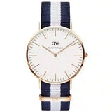 Buy Shop Daniel Wellington Classic Glasgow White Dial Two Tone NATO Strap Watch For Women - DW00100031 USA Online