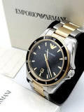 Buy Shop Emporio Armani Quartz Black Dial Two Tone Steel Strap Watch For Men - AR80017 USA Online