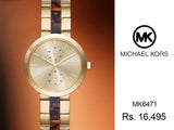 Buy Shop Michael Kors Garner Multifunction Gold Dial Two Tone Steel Strap Watch For Women - MK6471 USA Online