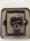 Buy Shop Fossil The Commuter Twist Black Dial Brown Leather Strap Watch for Men - ME1165 USA Online