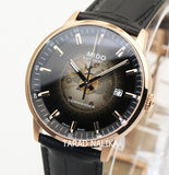 Mido Commander Automatic Black Dial Black Leather Strap Watch For Men - M021.407.36.411.00