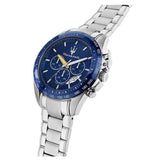 Maserati Traguardo Chronograph Modena Edition Blue Dial Silver Steel Strap Watch For Men - R8871612039