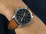 Buy Shop Fossil Forrester Chronograph Blue Dial Brown Leather Strap Watch for Men - S5607 USA Online