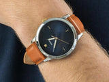 Buy Shop Fossil The Minimalist 3H Blue Dial Brown Leather Strap Watch for Men - FS5499 USA Online