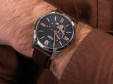 Buy Shop Fossil Townsman Automatic Black Dial Brown Leather Strap Watch for Men - ME3061 USA Online