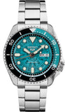 Seiko 5 Sports SKX Skeleton Green Dial Silver Steel Strap Watch For Men - SRPJ45K1