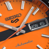 Buy Shop Seiko 5 Sports Double Hurricane Retro Orange Dial Silver Steel Strap Watch For Men - SRPK11K1 USA Online