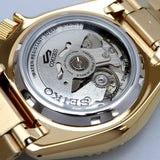 Buy Shop Seiko 5 Sports Automatic Black Dial Gold Steel Strap Watch For Men - SRPK18 USA Online