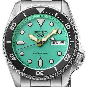 Buy Shop Seiko 5 Sports SKX Midi Automatic Teal Dial Silver Steel Strap Watch For Men - SRPK33K1 USA Online