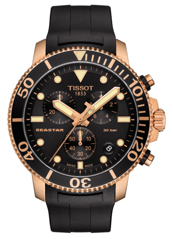 Buy Shop Tissot Seastar 1000 Chronograph Black Dial Black Rubber Strap Watch For Men - T120.417.37.051.00 USA Online