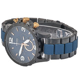 Buy Shop Fossil Nate Chronograph Blue Dial Two Tone Steel Strap Watch for Men - JR1494 USA Online