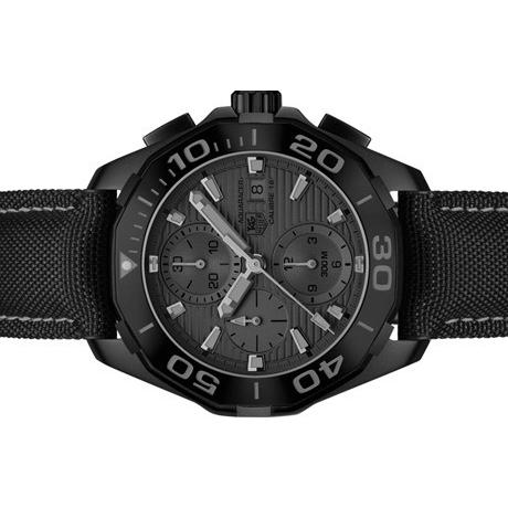 Buy Shop Tag Heuer Aquaracer Automatic Chronograph Special Edition Titanium Grey Dial Black Leather Strap Watch for Men - CAY218B.FC6370 USA Online