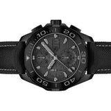 Buy Shop Tag Heuer Aquaracer Automatic Chronograph Special Edition Titanium Grey Dial Black Leather Strap Watch for Men - CAY218B.FC6370 USA Online