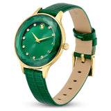 Buy Shop Swarovski Octea Nova Crystals Green Dial Green Leather Strap Watch for Women - 5650005 USA Online