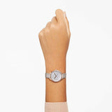 Buy Shop Swarovski Attract Clover Crystals Silver Dial Grey Leather Strap Watch for Women - 5653350 USA Online