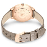 Buy Shop Swarovski Attract Clover Crystals Silver Dial Grey Leather Strap Watch for Women - 5653350 USA Online