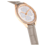 Buy Shop Swarovski Attract Clover Crystals Silver Dial Grey Leather Strap Watch for Women - 5653350 USA Online