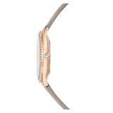 Buy Shop Swarovski Attract Clover Crystals Silver Dial Grey Leather Strap Watch for Women - 5653350 USA Online