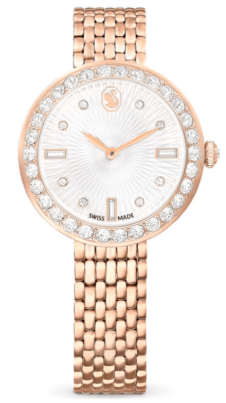 Buy Shop Swarovski Certa Crystals Silver Dial Rose Gold Steel Strap Watch for Women - 5672981 USA Online