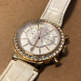 Buy Shop Swarovski Citra Sphere Chrono White Dial White Leather Strap Watch for Women - 5080602 USA Online