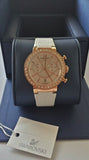Buy Shop Swarovski Citra Sphere Chrono White Dial White Leather Strap Watch for Women - 5080602 USA Online