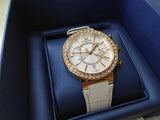 Buy Shop Swarovski Citra Sphere Chrono White Dial White Leather Strap Watch for Women - 5080602 USA Online