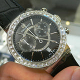 Buy Shop Swarovski Citra Sphere Chronograph Black Dial Black Leather Strap Watch for Women - 5027131 USA Online