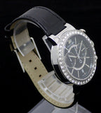 Buy Shop Swarovski Citra Sphere Chronograph Black Dial Black Leather Strap Watch for Women - 5027131 USA Online
