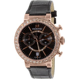 Buy Shop Swarovski Citra Sphere Chronograph Black Dial Black Leather Strap Watch for Women - 5055209 USA Online