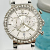 Buy Shop Swarovski Citra Sphere Chronograph White Dial White Leather Strap Watch for Women - 5027127 USA Online