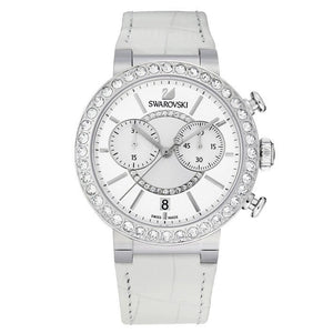 Buy Shop Swarovski Citra Sphere Chronograph White Dial White Leather Strap Watch for Women - 5027127 USA Online