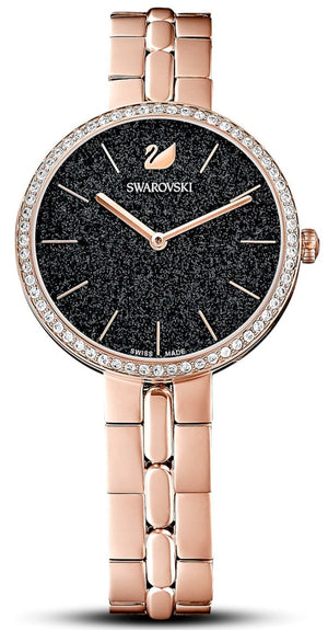 Buy Shop Swarovski Cosmopolitan Black Dial Rose Gold Steel Strap Watch for Women - 5517797 USA Online