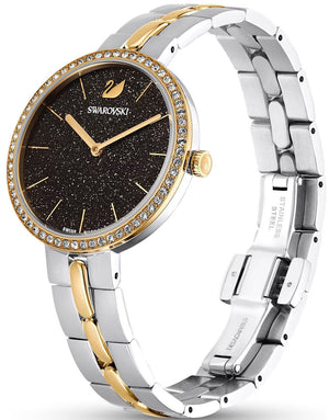 Buy Shop Swarovski Cosmopolitan Black Dial Two Tone Steel Strap Watch for Women - 5644072 USA Online