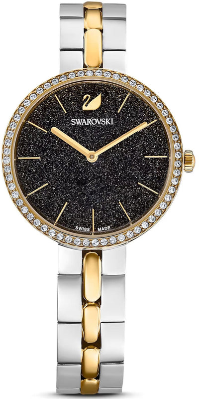 Buy Shop Swarovski Cosmopolitan Black Dial Two Tone Steel Strap Watch for Women - 5644072 USA Online