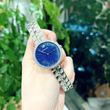 Buy Shop Swarovski Cosmopolitan Blue Dial Silver Steel Strap Watch for Women - 5517790 USA Online
