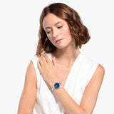 Buy Shop Swarovski Cosmopolitan Blue Dial Silver Steel Strap Watch for Women - 5517790 USA Online