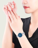 Buy Shop Swarovski Cosmopolitan Blue Dial Silver Steel Strap Watch for Women - 5517790 USA Online